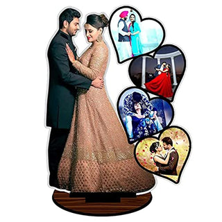GiftsWale Couple Customized Table Top Collage Photo Frame | Best Gift For Wedding, Marriage, Anniversary, Birthday, Husband, Wife, Girlfriend, Boyfriend, Parents And Friends |