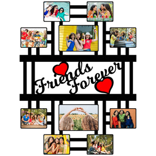 GiftsWale Friends Forever Customized Collage Photo Frame With Text | Best Gift For Friends, Best Friends, Birthday, Friendship Day, Boyfriend, Girlfriend | Personalized it with 10 Pictures