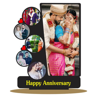 GiftsWale Customized Table Top Stand Couple Photo Frame | Best Gift For Anniversary, Husband, Wife, Parents, Friends, Girlfriend And Boyfriend | Customized It With Your 6 Photos And Message