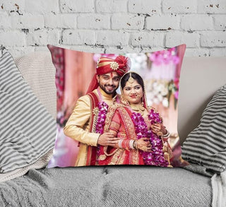 Polyester Photo Cushion/Pillow with Filler. Size:- 12X12 Inches, Color:- Multi, Style 1