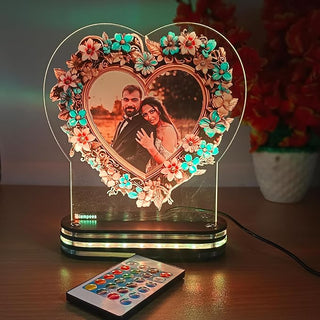 lampees Acrylic 3D LED Lamp with Digital UV Printed Photo for Anniversary Gift, Multicolor (PS-027)