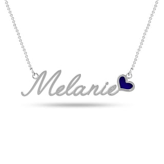 Personalized Customized Name Enamel Heart Necklace for Women and Girls