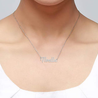 Personalized Women's Name Plate-Cut Necklace
