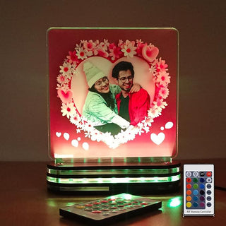 Roll over image to zoom in        lampees Acrylic 3D LED Lamp with Digital UV Printed Photo for Anniversary Gift, Multicolor